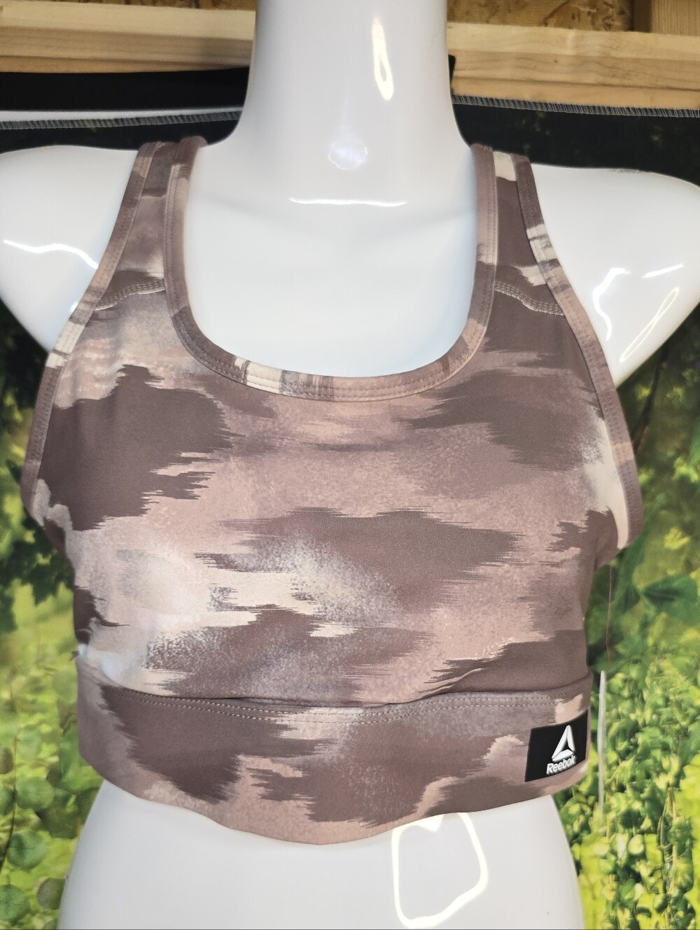 #133 Reebok Mauve/Pink Camouflage Racerback Sports Bra